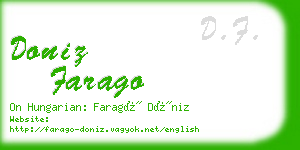 doniz farago business card